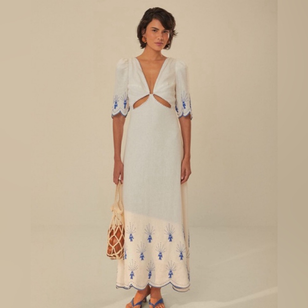 Farm Rio Sea Of Fish Midi Dress